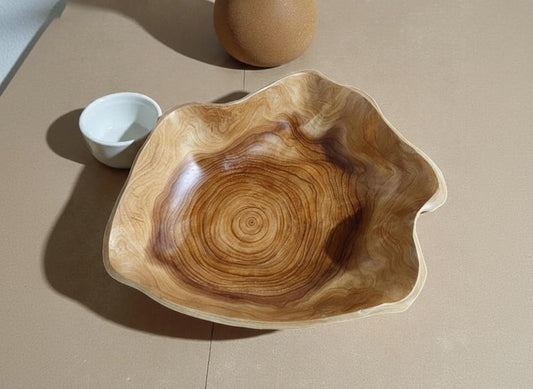 Natural Edge Acacia Wood Bowl – Organic Wooden Serving Bowl, Rustic Handmade Tableware
