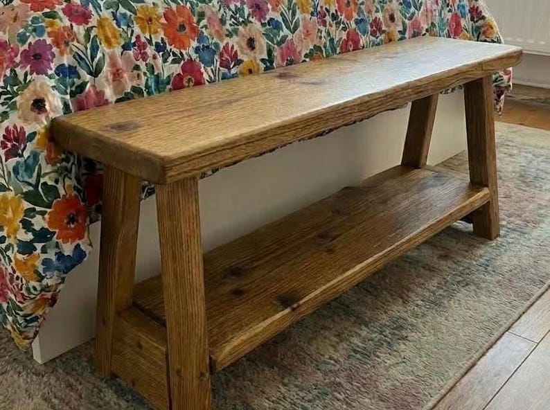 Handmade Rustic Reclaimed Wood Bed End Bench – Available in Various Sizes