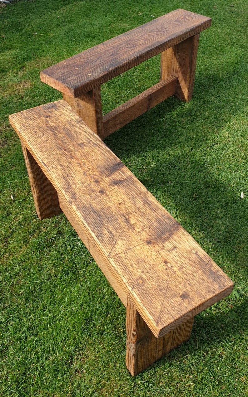 Rustic Wooden Bench Seat – Handmade Reclaimed Wood Entryway & Dining Bench