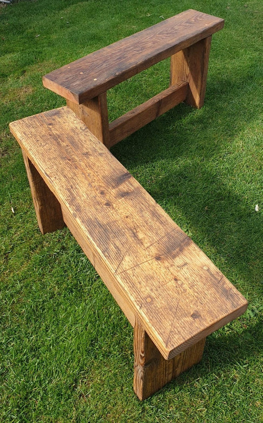 Rustic Wooden Bench Seat – Handmade Reclaimed Wood Entryway & Dining Bench