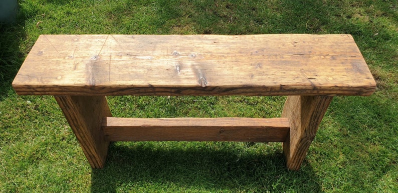 Rustic Wooden Bench Seat – Handmade Reclaimed Wood Entryway & Dining Bench