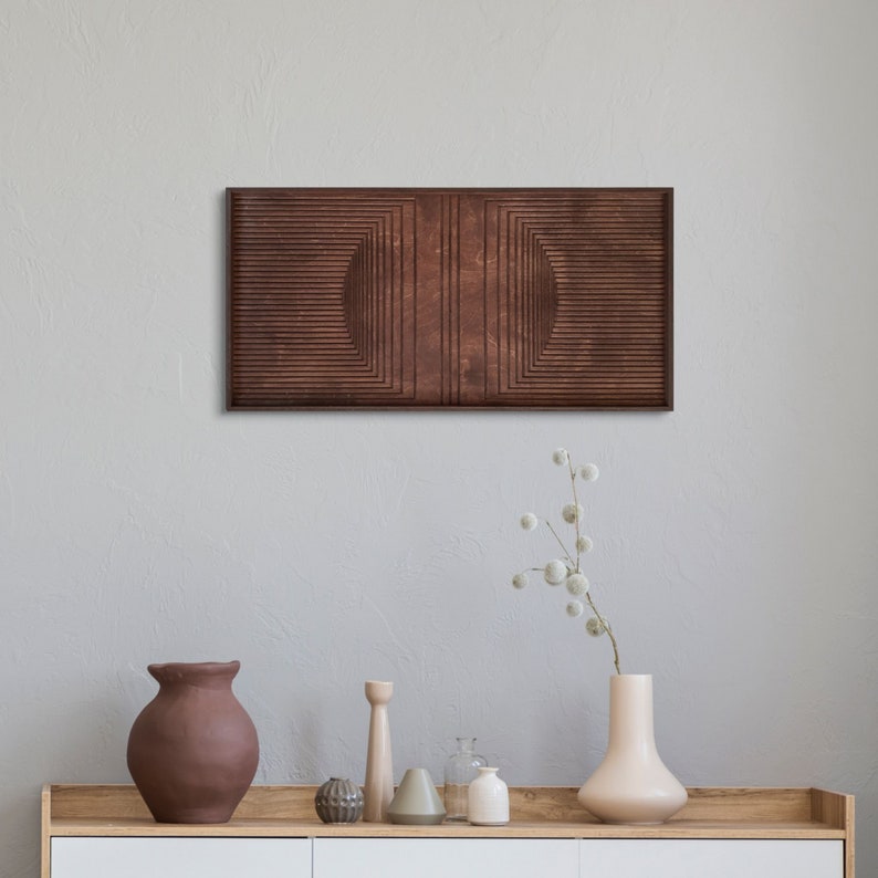 Handmade 3D Wood Wall Art – Rustic Wooden Wall Decor, Geometric Wall Hanging & Housewarming Gift
