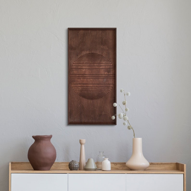 Handmade 3D Wood Wall Art – Rustic Wooden Wall Decor, Geometric Wall Hanging & Housewarming Gift