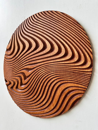 compare product Hand-Carved Geometric Circle Wood Wall Art – Rustic Handmade Wooden Wall Decor & Hanging