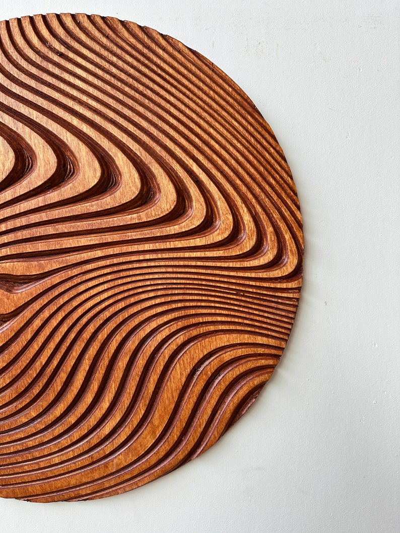 Hand-Carved Geometric Circle Wood Wall Art – Rustic Handmade Wooden Wall Decor & Hanging