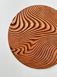 Hand-Carved Geometric Circle Wood Wall Art – Rustic Handmade Wooden Wall Decor & Hanging