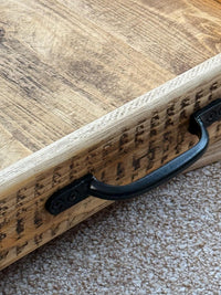 Handmade Reclaimed Wood Serving & Centerpiece Tray – Rustic Wood Tray with Iron or Brass Handles