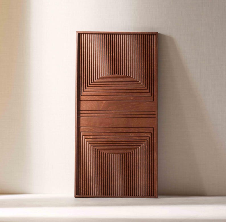 Handmade 3D Wood Wall Art – Rustic Wooden Wall Decor, Geometric Wall Hanging & Housewarming Gift