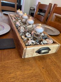 Handmade Reclaimed Wood Serving & Centerpiece Tray – Rustic Wood Tray with Iron or Brass Handles