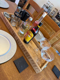 Handmade Reclaimed Wood Serving & Centerpiece Tray – Rustic Wood Tray with Iron or Brass Handles