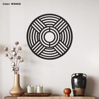 Large Round Wood Wall Art – Handmade Geometric Circle Panel, Abstract Boho Wall Decor