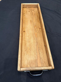Handmade Reclaimed Wood Serving & Centerpiece Tray – Rustic Wood Tray with Iron or Brass Handles