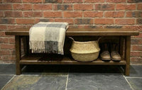 Handmade Rustic Reclaimed Wood Bed End Bench – Available in Various Sizes
