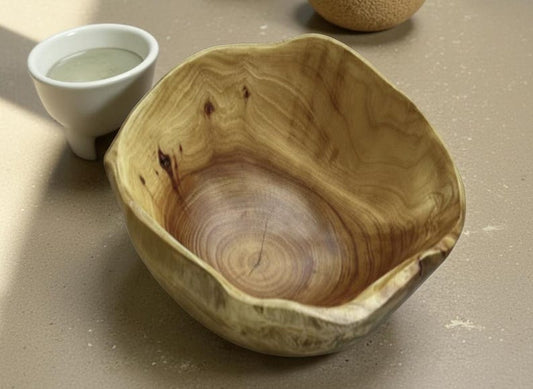 Natural Edge Acacia Wood Bowl – Organic Wooden Serving Bowl, Rustic Handmade Tableware